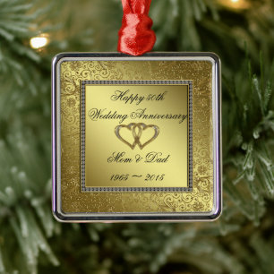 Klassische Goldene Hochzeitsszenario Silbernes Ornament