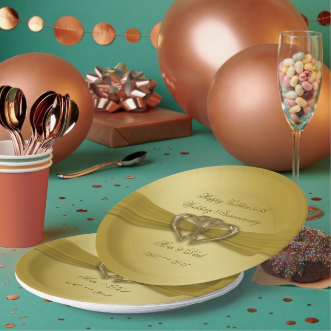 Klassische goldene Papierplatte zum 50-jährigen Ju Pappteller (Multi)