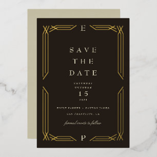 Klassische Goldfolie Byzantine Save the Date Folieneinladung