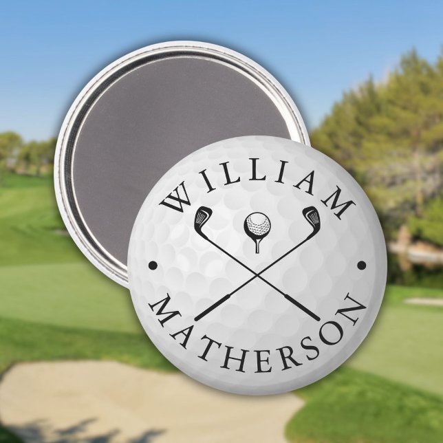 Klassische Golfschläger mit individuellem Namen Go Magnet (Classic Golf Clubs Custom Name Golf Ball Marker Magnet)