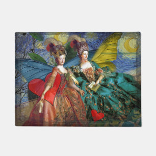 Klassische gothische Zwillinge Whimsical Schmetter Fußmatte