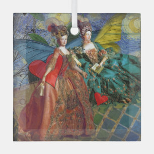 Klassische gothische Zwillinge Whimsical Schmetter Ornament Aus Glas