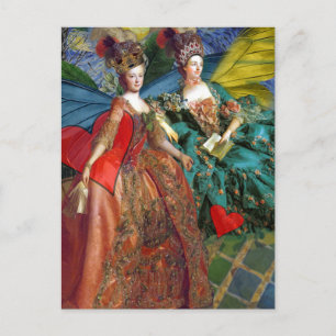 Klassische gothische Zwillinge Whimsical Schmetter Postkarte