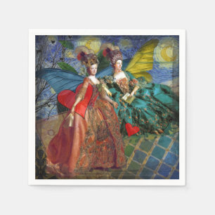 Klassische gothische Zwillinge Whimsical Schmetter Serviette