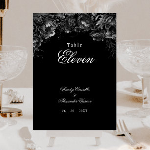 Klassische gotische Black Wedding Tischnummer Card