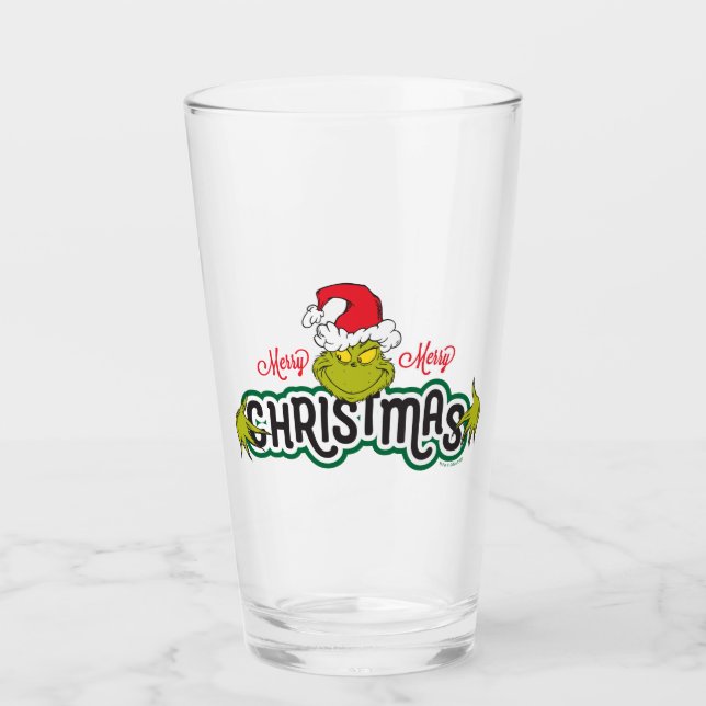 Klassische Grafik | Frohe Weihnachten Glas (Vorderseite)