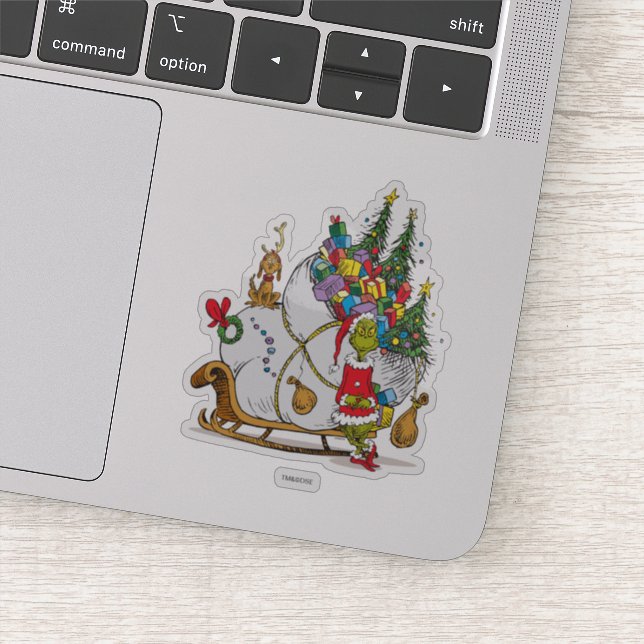 Klassische Grafik | Grinch & Max Runaway Slei Aufkleber (Detail)