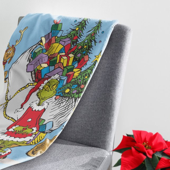 Klassische Grafik | Grinch & Max Runaway Slei Sherpadecke (Blanket on chair)