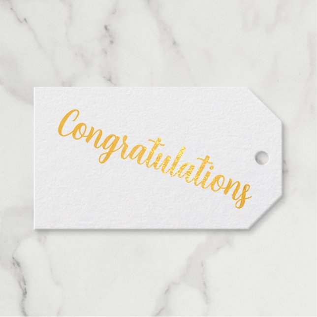 Klassische Gratulationen Kalligrafie Kursive Schri Geschenkanhänger (Vorderseite (Horizontal))