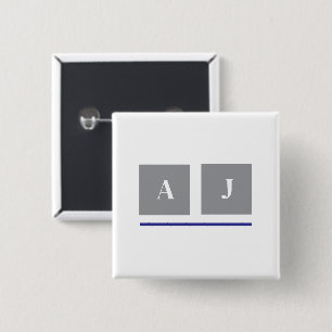 Klassische Grau-Weiß-Initialen Button
