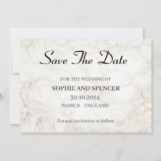 Klassische Graue Marmor-Hochzeitseinladung Save The Date