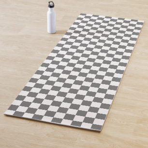 Klassische graue Schachbrett-Yogamatte Yogamatte