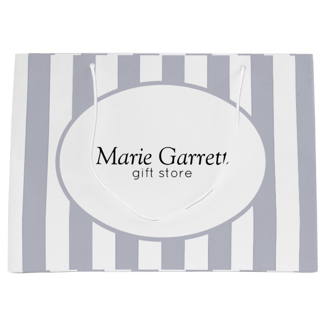 Klassische graue Streifen Große Geschenktüte (Vorderseite)