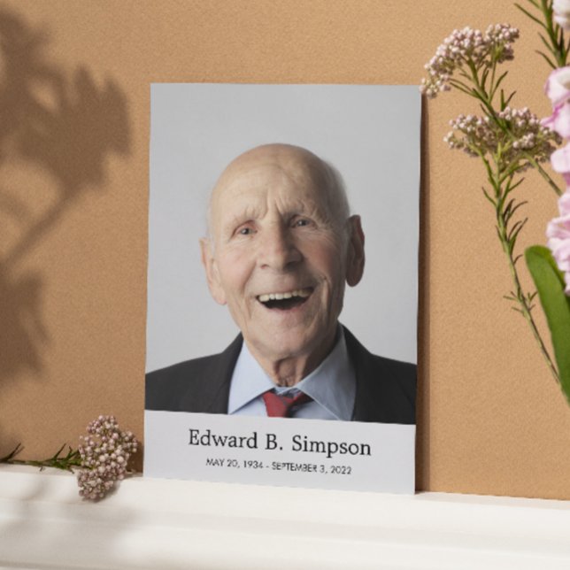 Klassische Gray Beerdigungskarte mit Foto Begleitkarte (Von Creator hochgeladen)