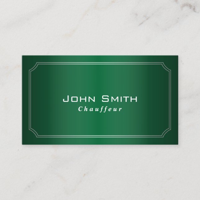 Klassische Green Gerahmt Chauffeur Business Card Visitenkarte (Vorderseite)