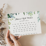 Klassische Greenery Tropical Wedding Advice Card Postkarte<br><div class="desc">Diese klassische tropische Hochzeitsratenkarte im Grünen eignet sich perfekt für eine moderne Hochzeit. Die Einrichtung besteht vorwiegend aus grünen tropischen Blätter, die schön angeordnet sind. Diese Karten sind ideal für Hochzeiten, Brautparty, Babydusche, Graduiertenfest u.v.m. Personalisieren Sie die Karten mit den Namen der Braut und Bräutigam, den Eltern, die Sie werden...</div>