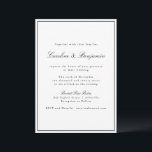 Klassische Grenz-Script-Elegante Hochzeit in einem Einladung<br><div class="desc">Klassisches klassisches Skript Elegante Hochzeit Einladung mit schmalen Grenzen in Schwarz und Online-UAWG Details</div>