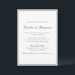 Klassische Grenz-Script-Elegante Hochzeit in einem Einladung<br><div class="desc">Klassisches klassisches Skript Elegante Hochzeit Einladung mit schmalen Grenzen in Schwarz und Online-UAWG Details</div>
