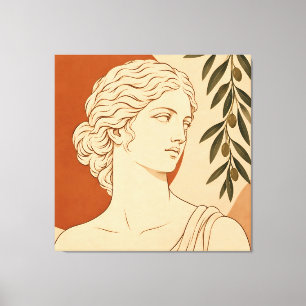 Klassische griechische Göttin Aphrodite & Olivenzw Leinwanddruck