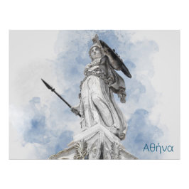 Klassische griechische Statue Athena Foto Print -