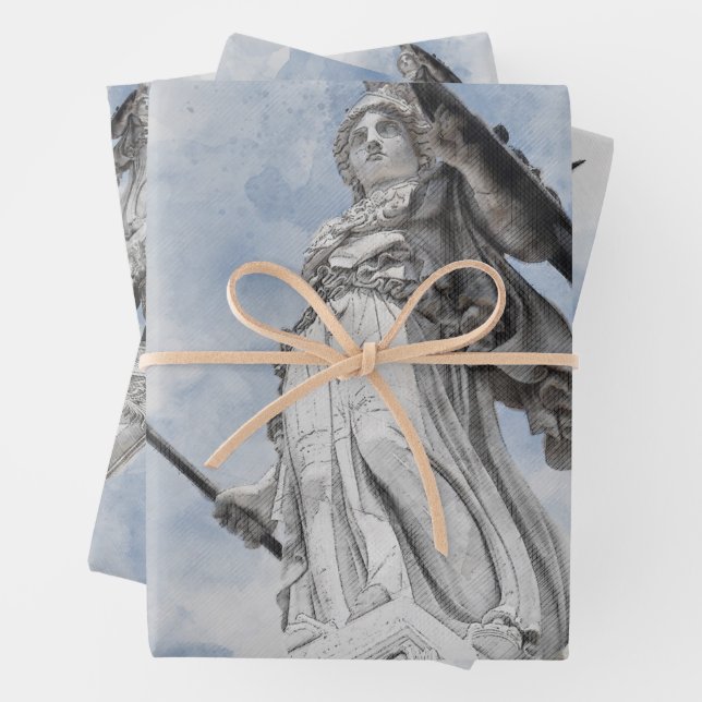 Klassische griechische Statue Athena Geschenkpapier Set (Beispiel)