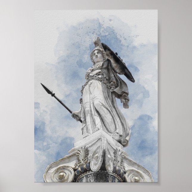 Klassische griechische Statue Athena Poster (Vorne)