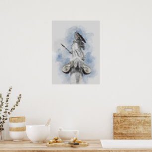 Klassische griechische Statue Athena Poster