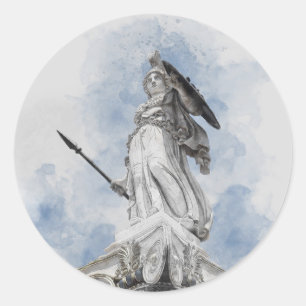 Klassische griechische Statue Athena Runder Aufkleber
