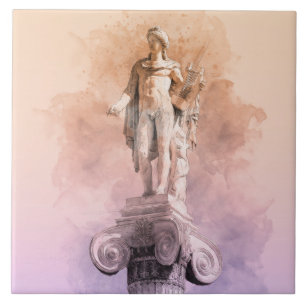 Klassische griechische Statue von Apollo Fliese