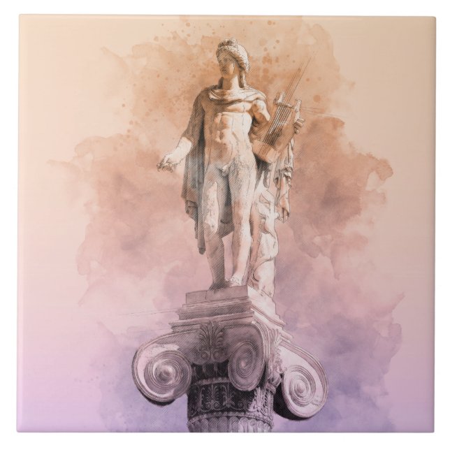 Klassische griechische Statue von Apollo Fliese (Vorderseite)