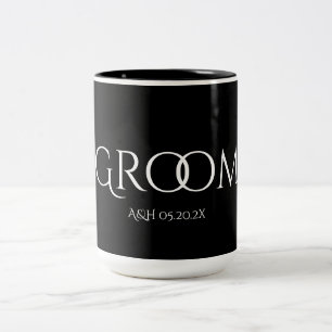 Klassische Groom Schwarz-Weiß-Tasse Zweifarbige Tasse