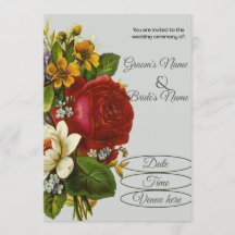 Klassische großartige Blumenhochzeits-Einladung zu