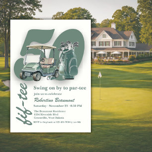 Klassische grüne Golfbag-Schläger zum 50. Geburtst Einladung