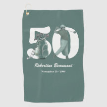 Klassische grüne Golfbag-Schläger zum 50. Geburtst