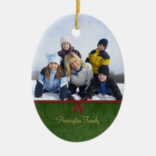 Klassische grüne rote keramikornament