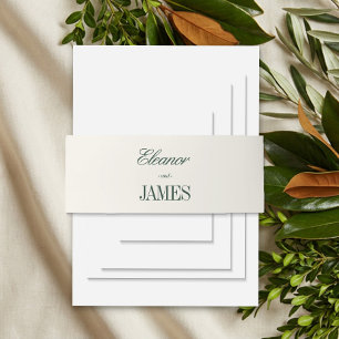 Klassische grüne traditionelle Hochzeitseinladung Einladungsbanderole