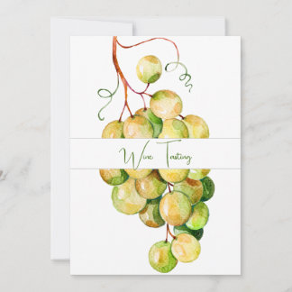 Klassische grüne Trauben Weinverkostung Einladung