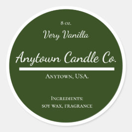 Klassische grüne und weiße Kerzen-Glas-Aufkleber Runder Aufkleber