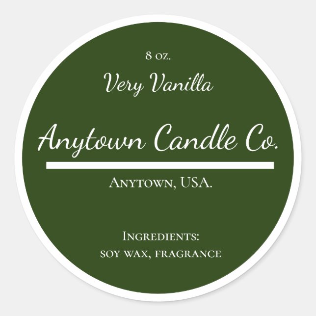 Klassische grüne und weiße Kerzen-Glas-Aufkleber Runder Aufkleber (Vorderseite)