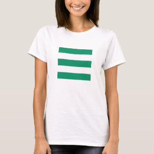 Klassische, grüne und weiße Streifen T-Shirt