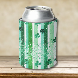Klassische grüne weiße vertikale Streifen Shamrock Dosenkühler