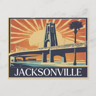 Klassische Grüße aus Jacksonville Retro Postkarte