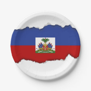 Klassische haitianische Flagge Pappteller