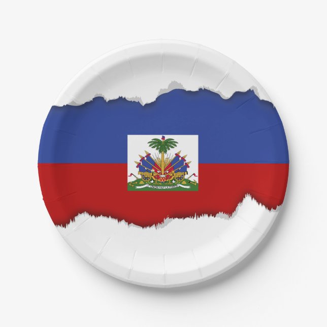 Klassische haitianische Flagge Pappteller (Vorderseite)