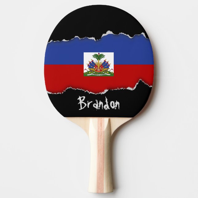 Klassische haitianische Flagge Tischtennis Schläger (Vorderseite)