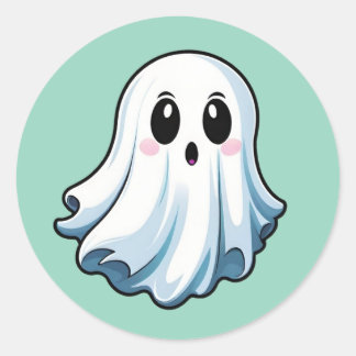 Klassische Halloween-Geister-Aufkleber Runder Aufkleber