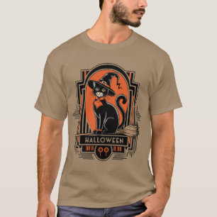 Klassische Halloween-KatzenHexe aus den 1920er Jah T-Shirt