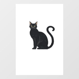Klassische Halloween-Silhouette einer Katze mit ge Fensteraufkleber