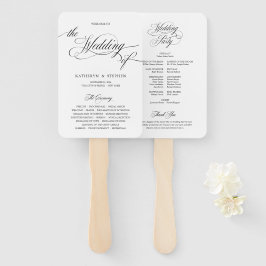 Klassische handgeschriebene Hochzeitsprogramme Fächer