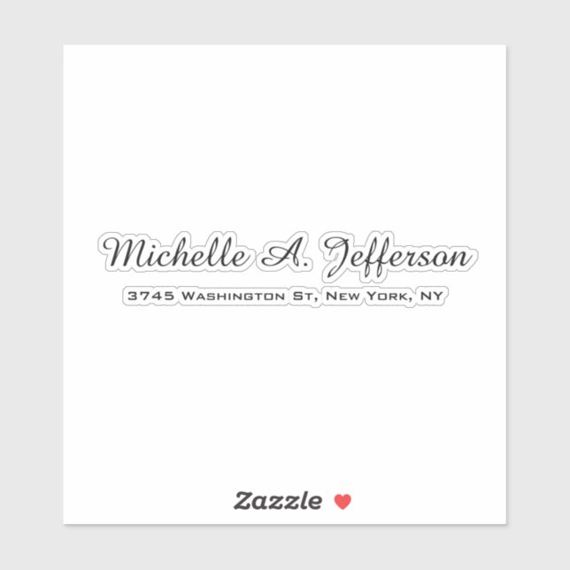 Klassische Handschrift Creative Trendy White Aufkleber (Blatt)